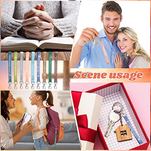 45 Pieces Christian Keychains Bulk Inspirational Bible Verse Key Chains Polyester Scripture… - Image 6