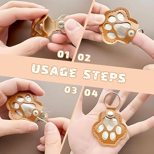 3 Pcs Pet Paw Shaped Leather Keychain, Pet Hair Keychain, Pet Memorial… - Image 6