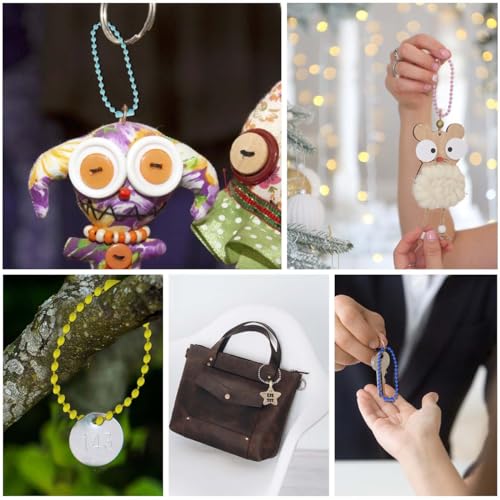 100 Pcs Ball Bead Chain Ball Chain Keychain Dog Tag Necklace Chains… - Image 3
