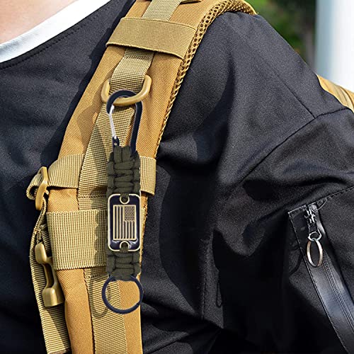 Tragdro 2 Pcs Heavy Duty Braided Paracord Lanyard Keychain with USA Flag,… - Image 7