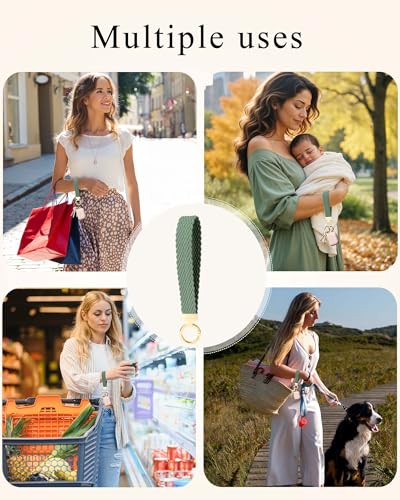 WEESMILE Keychain Wristlet, Stretchy Key Chain for Car Keys with 2 Keyrings… - Image 7