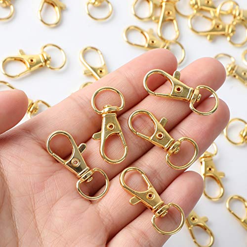 100PCS Gold Swivel Clasps Lanyard Snap Hooks with Key Rings, Key Chain… - Image 3