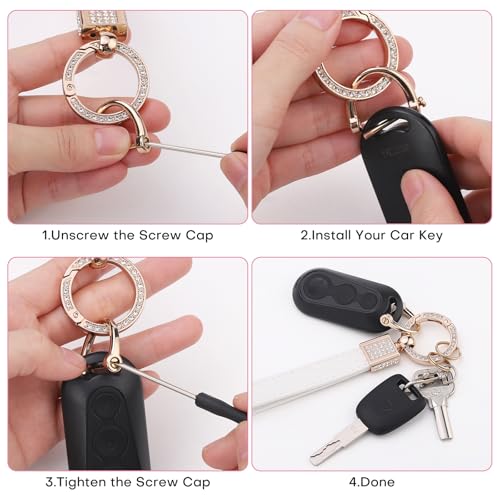Narsikar Leather Wristlet Keychain for Women, Keychain Wristlet Car Key Chain with… - Image 6