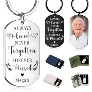 Personalized Memorial Keychain with Photo Bereavement Gifts for Loss of Father Mother…