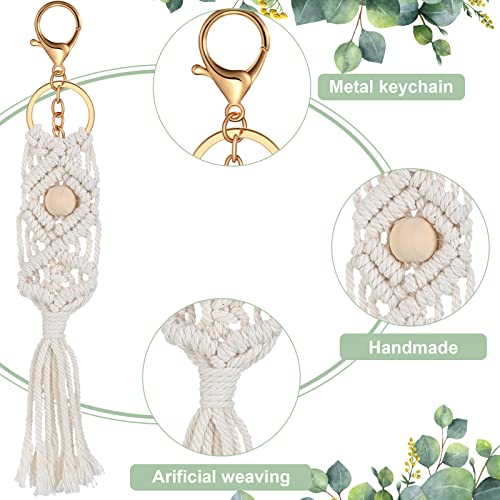 Junkin 16 Pack Mini Macrame Keychains Cute Boho Macrame Bag Charms Handcrafted… - Image 3