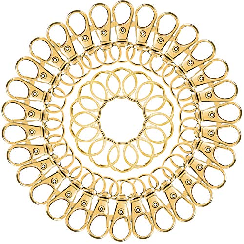 100PCS Gold Swivel Clasps Lanyard Snap Hooks with Key Rings, Key Chain… - Image 4