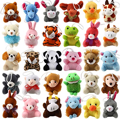 32 Piece Mini Plush Animal Toy Set, Cute Small Animals Plush Keychain…