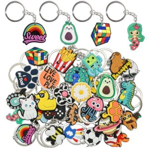 Pabucle Cute Keychains Bulk,30 PCS Random Different Key Chain Accessories for Keys…