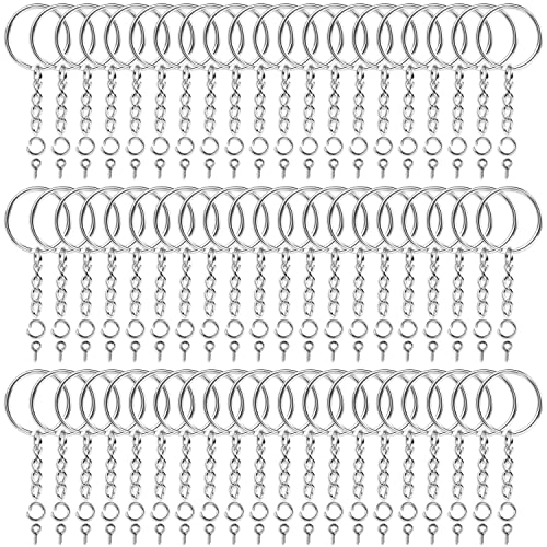 Audab 360Pcs Keychain Bulk, 120Pcs Keychain Rings with Chain and Open Jump…