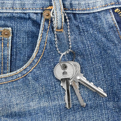 Lemonkey 100Pcs Ball Beads Chain Bulk, Silver Keychain Rings, 4 Inch Dog… - Image 4