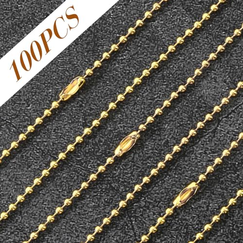 SANNIX 100Pcs Ball Beads Chain, Metal Hanging Chains 4.72 Inch Ball Chain… - Image 4