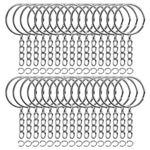 REEMTOO 50PCS Bulk Keychains, 1 Inch Key Rings and Chain