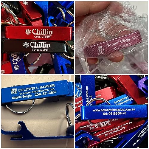 100pcs Personalized Bottle Opener Keychain Bulk Custom Engraved Text/Logo Keychains Customized Beer… - Image 6