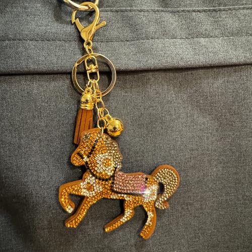 Popfizzy Horse Keychain Accessories for Women and Girls, Rhinestone Backpack Key Chain,… - Image 2