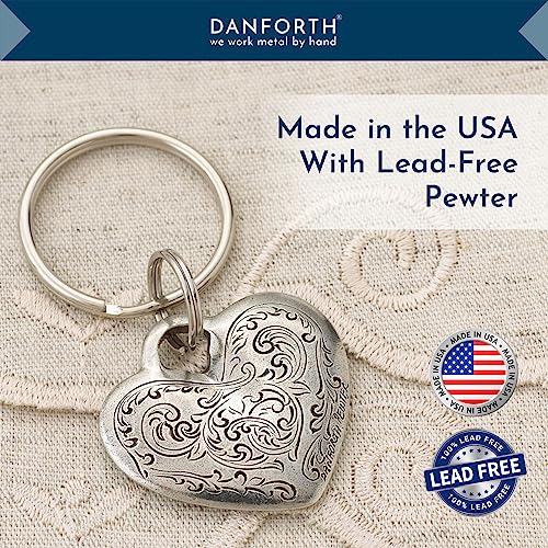 DANFORTH Florentine Heart Keychain Handcrafted Pewter Love Keychain For Her - Image 4