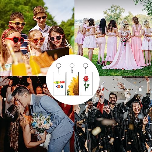 Acrylic Keychain Blanks Set Including 48pcs Rectangle Clear Acrylic Ornament Blanks (3… - Image 5