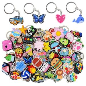 Gibleitz 50pcs Random Different Keychains,Mixed Non