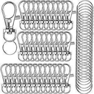 120PCS Premium Swivel Lanyard Snap Hook with Key Rings, Metal Keychain Hooks…