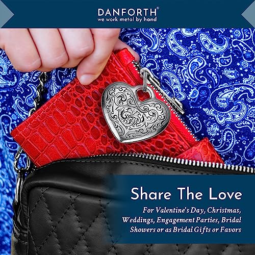DANFORTH Florentine Heart Keychain Handcrafted Pewter Love Keychain For Her - Image 3