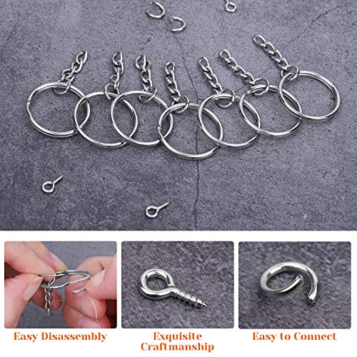 Audab 360Pcs Keychain Bulk, 120Pcs Keychain Rings with Chain and Open Jump… - Image 5