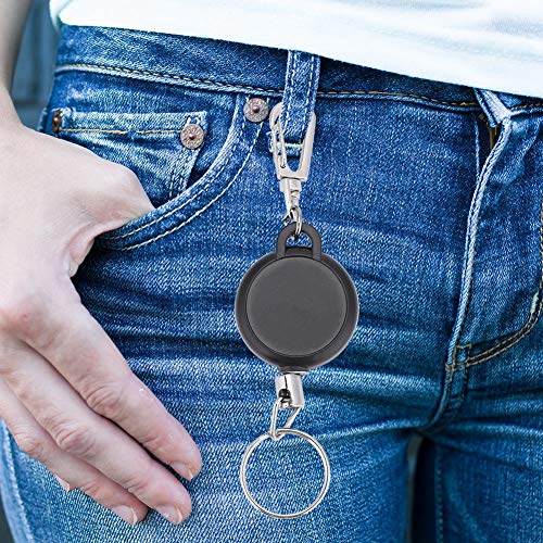 Retractable Keychains Badge Reel Holder, Extendable Keychain, Stainless Steel Retractable Keyring Key… - Image 9