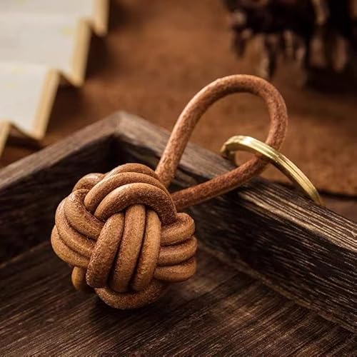 Leather Tassel KeyChain Hand Woven ball Braided leather rope Fob Charm,Personalized Key… - Image 5