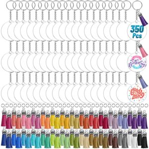 350Pcs Acrylic Keychain Blanks Cludoo Clear Acrylic Keychain Blanks for Vinyl with…