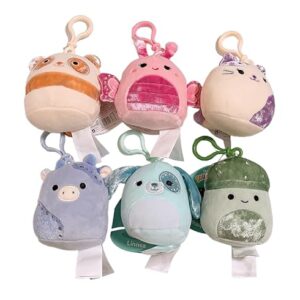 Squishmallows 2024 Velvet Squad 3.5" Mini Clip On Keychain (Set of 6)