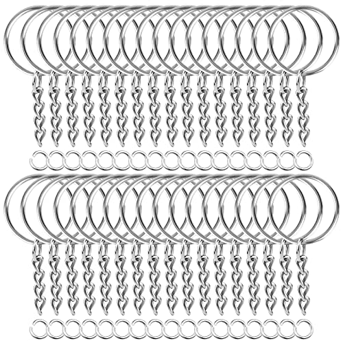 Paxcoo 50Pcs Keychains with Chain and 50 Pcs Jump Rings, Keychain Rings…