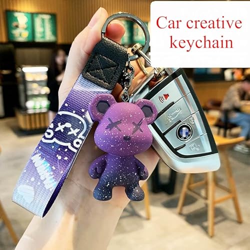 Xierdio Cute Bear Charms Cartoon Keychain, Fashion Bag Charms Pendant Wrist Lanyard,… - Image 4