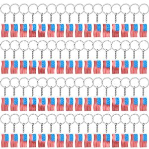 Nosiny 100 Pcs American Flag Keychains USA Flag Key Chains Patriotic Party…