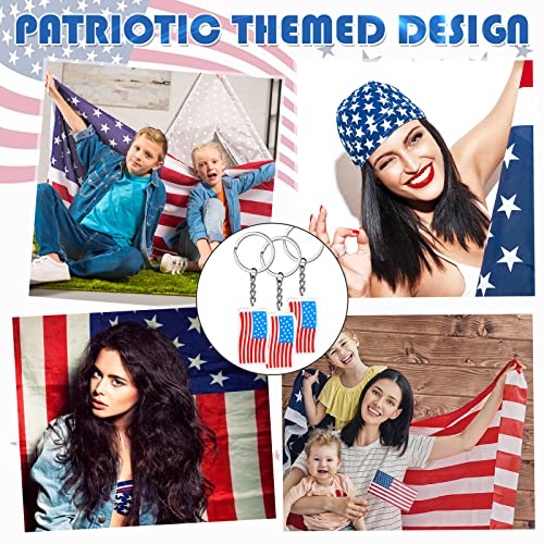 Nosiny 100 Pcs American Flag Keychains USA Flag Key Chains Patriotic Party… - Image 7