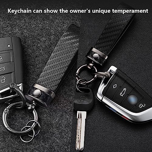 Kewucn Carbon Fiber Style Car Key Chain, Microfiber Leather Keychain, 360 Degree… - Image 5