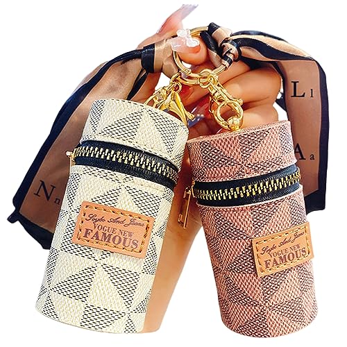 2Pcs Lipstick Organizer, Luxury Leather Lip Gloss Bag, Mini Lipstick Case with…