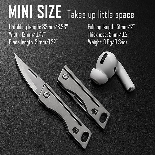 KeyUnity KK06 Mini EDC Pocket Knife, Small Titanium Folding Knife with Built - Image 6