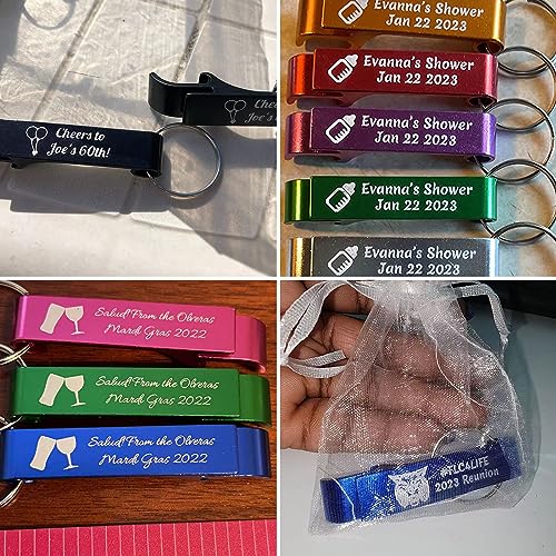 BEXOA EDC 100pcs Personalized Custom Bottle Opener Keychain Engraved Logo/Text Bulk Customized… - Image 5