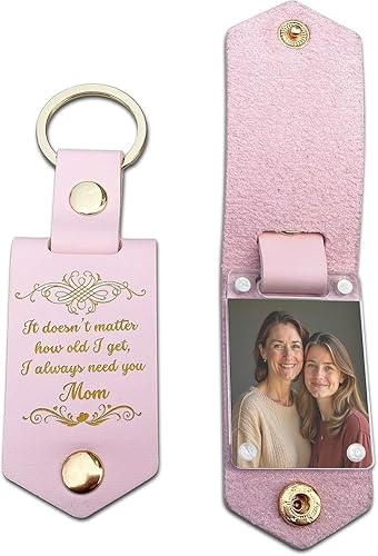 V VIBEPY Personalized Gifts For Mom Photo Keychain, From Daughter Son Husband